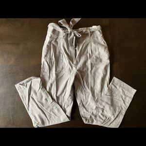 Linen paperbag pants